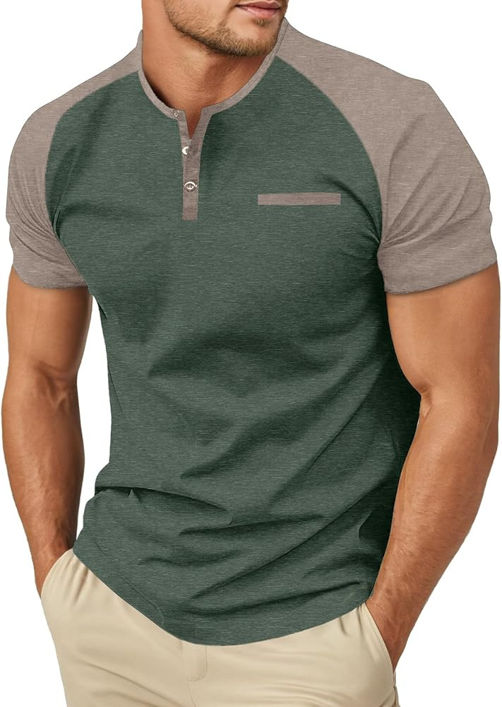 Sailwind Men's Cotton Henley Short Sleeve Casual T-Shirts with Pocket | Amazon (US)