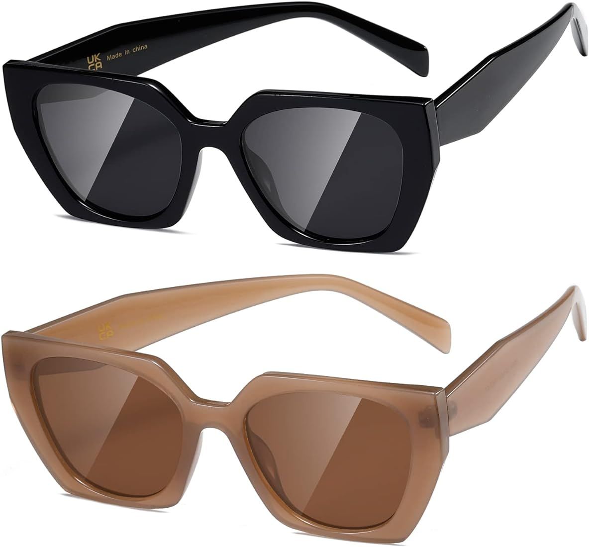 kimorn Sunglasses for Women Men Trendy Retro Trendy Sun Glasses 90’s Vintage Y2K Oversize Square Fra | Amazon (US)