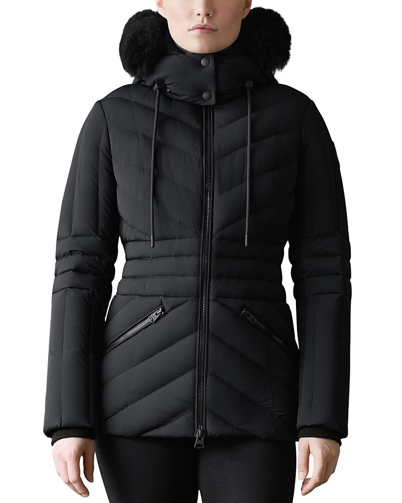 Mackage Hooded Down Jacket With Shearling Trim | Bloomingdale's (US)