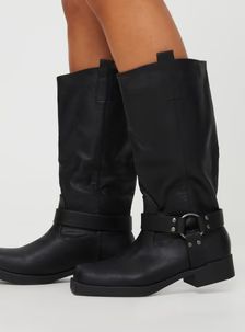 Wrecked Western Boots Black | Princess Polly US