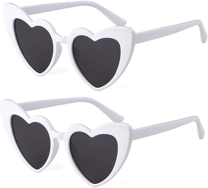 boqopod Clout Heart Shaped Sunglasses Goggles Vintage Cat Eye Mod Style Retro Kurt Cobain Glasses | Amazon (US)