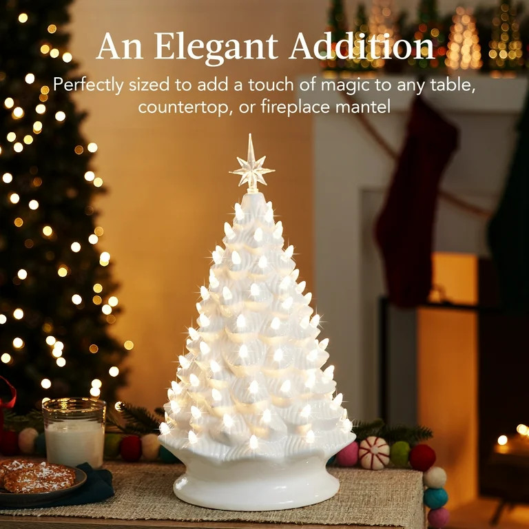 Best Choice Products 18in Ceramic Christmas Tree, Pre-lit Hand-Painted Holiday Decor w/ 93 Warm W... | Walmart (US)