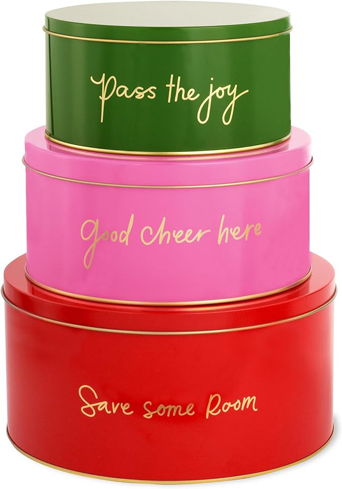 Kate Spade New York Decorative Tins with Lids, 3 Piece Nesting Tins, Small Medium & Large Metal C... | Amazon (US)