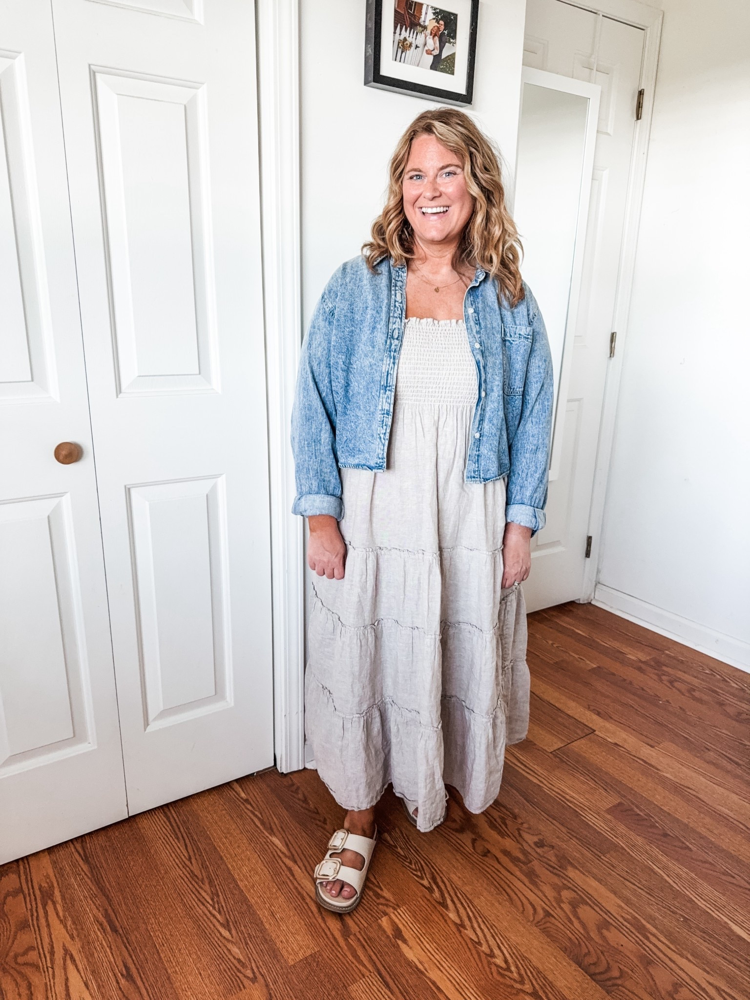 Wearing a large in my quince dress.  My denim shirt is older but linked similar! 

#LTKWorkwear #LTKSeasonal #LTKMidsize