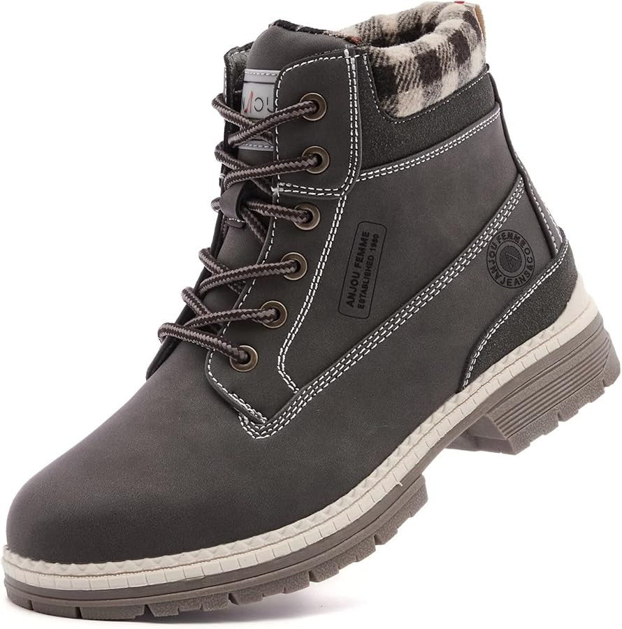 ANJOUFEMME Work Hiking Boots for Women Waterproof - Womens Outdoor Ankle Boots Lightweight Snow W... | Amazon (US)