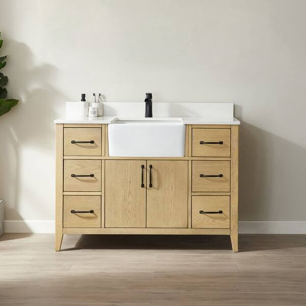 Sevilla 48" Vanity in Washed Ash with Countertop Without Mirror | Bed Bath & Beyond