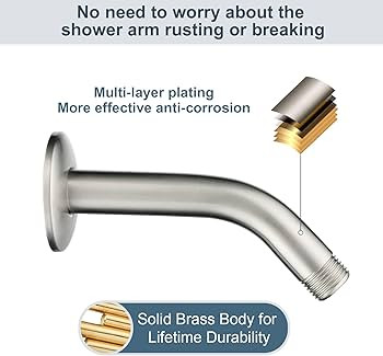 BRIGHT SHOWERS 6 Inch Brass Shower Arm with Flange Shower Pipe Arm for Wall Mount Fixed and Handh... | Amazon (US)
