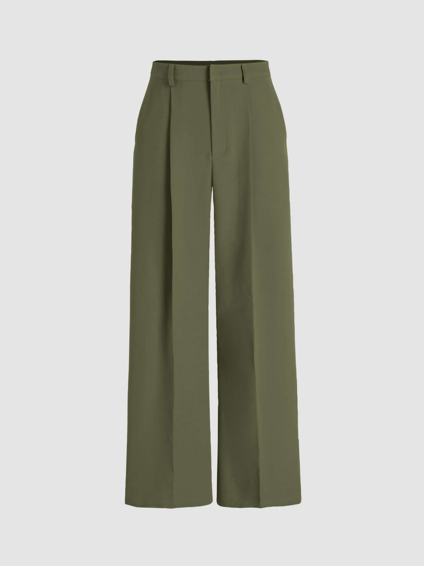 Mid Rise Solid Pocket Straight Leg Trousers | Cider