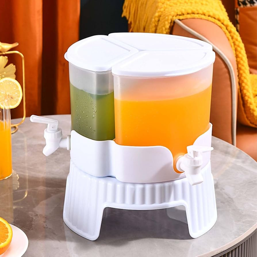 3 Grids Beverage Dispenser for Fridge, Rotate 360° Removable Plastic Drink Dispenser with Spigot... | Amazon (US)