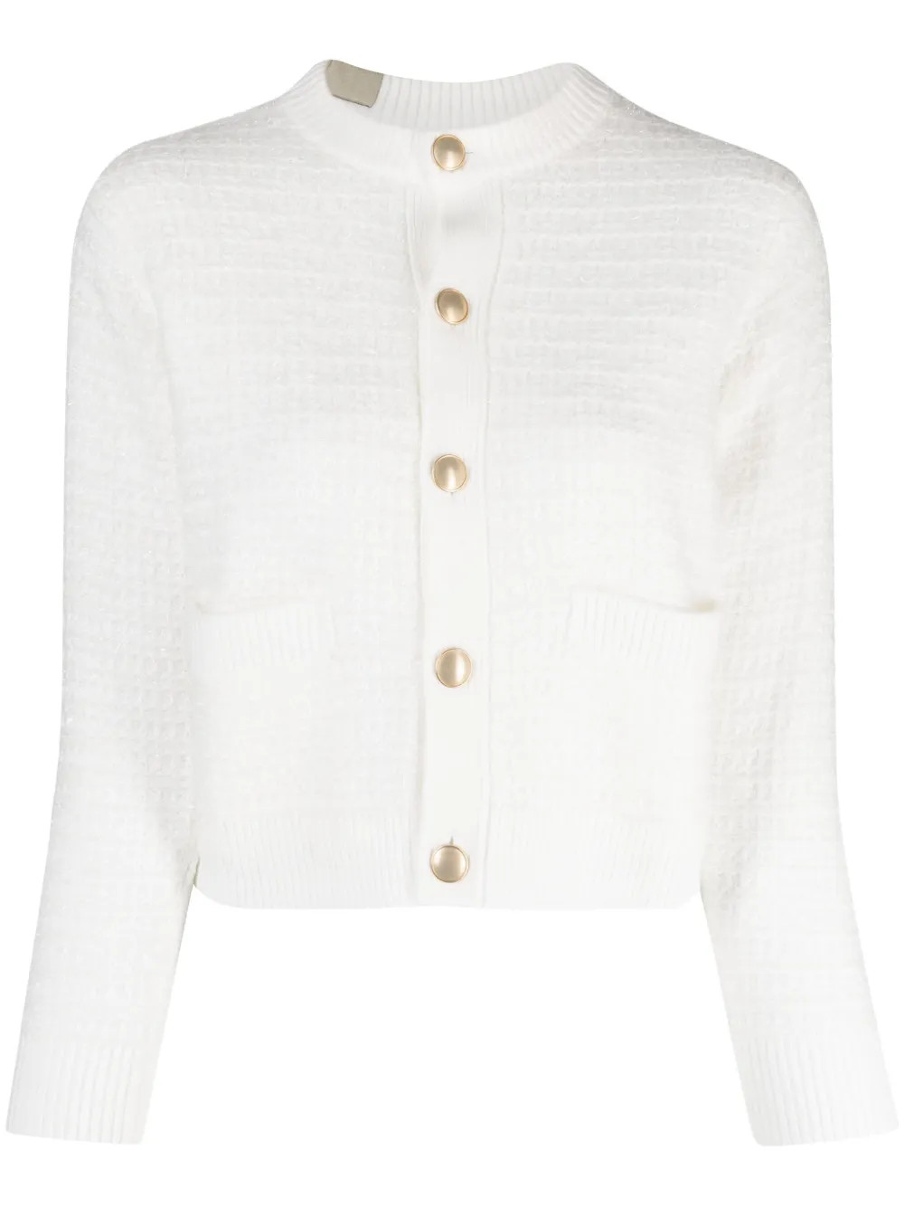 Izzue crew-neck Tweed Cardigan - Farfetch | Farfetch Global