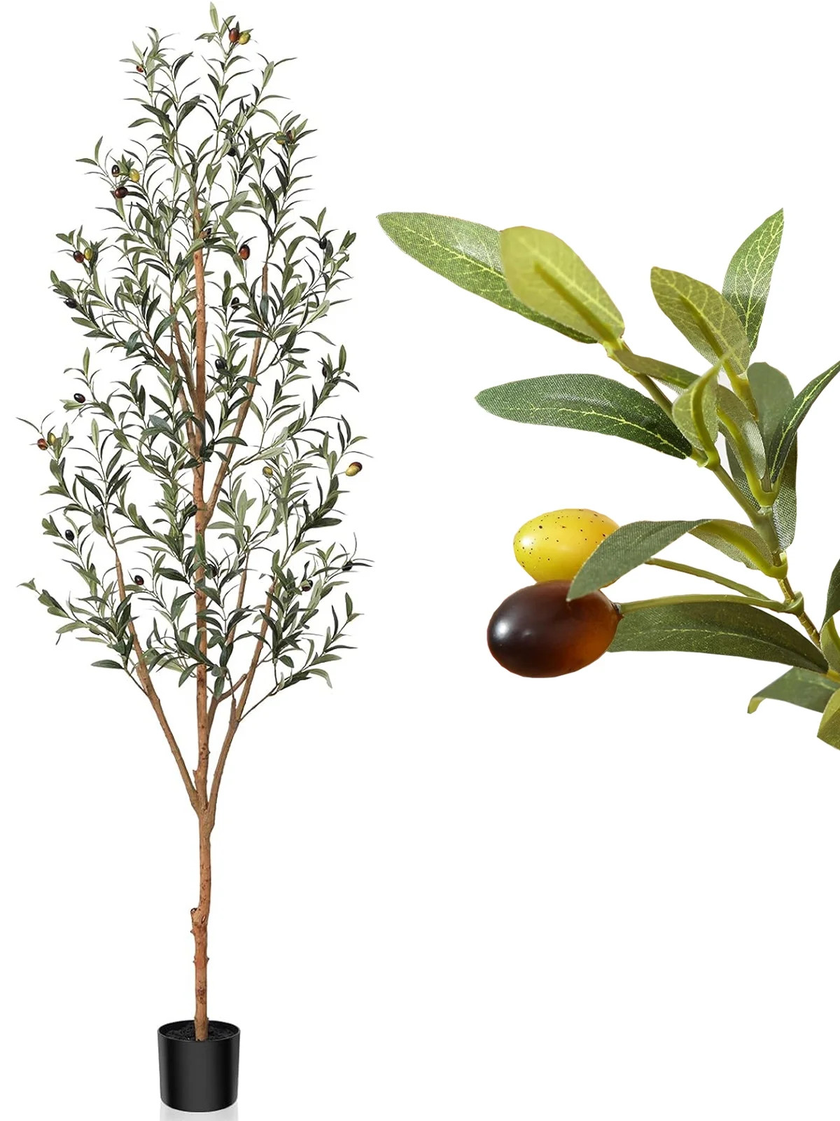 DLD 6ft Artificial Olive Plants with Realistic Leaves and Natural Trunk Faux Olive Tree for Offic... | Walmart (US)