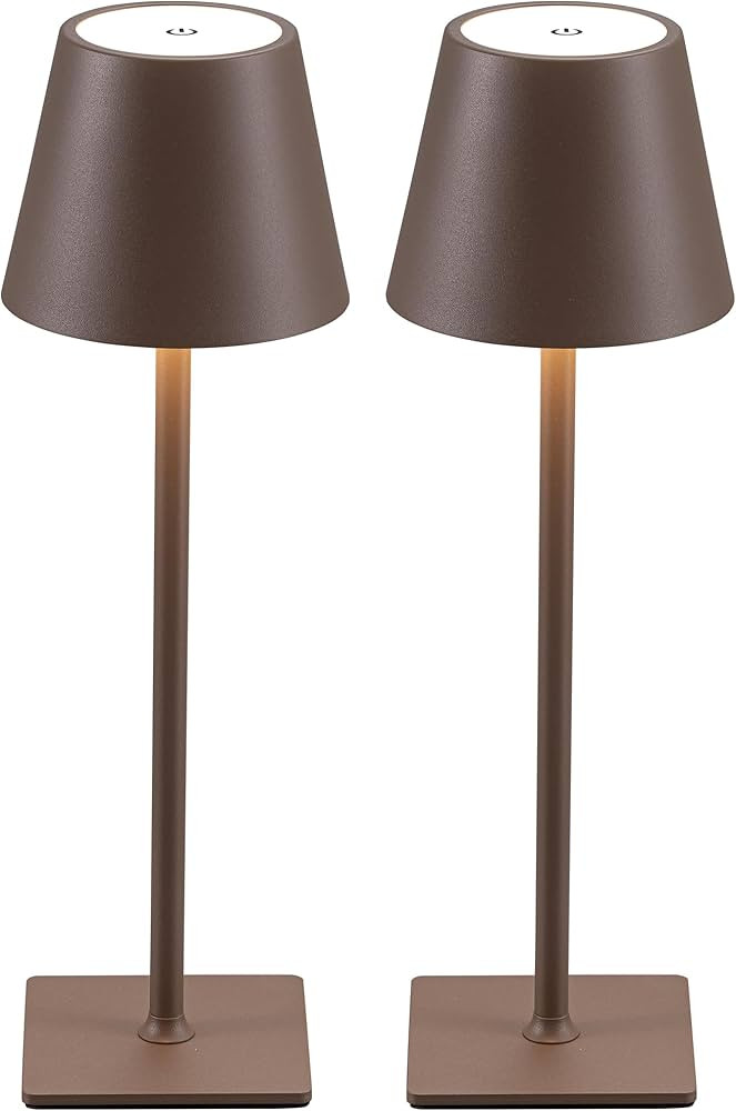 KDG 2 Pack Cordless Table Lamp,Portable LED Desk Lamp, 5000mAh Battery Operated, 3 Color Stepless... | Amazon (US)