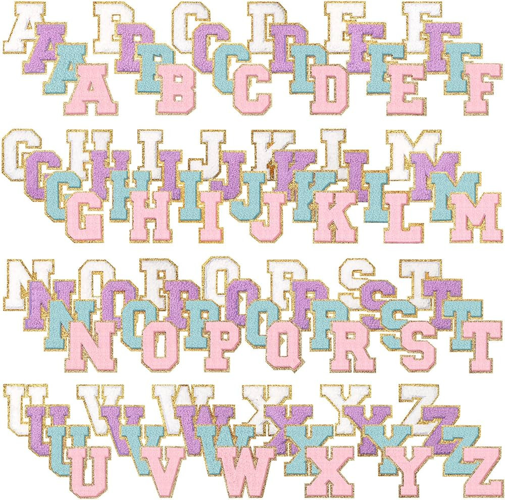 104 Pcs Letter Patch Iron on Chenille A-Z Repair Patches Alphabet Applique Patches Embroidered Le... | Amazon (US)