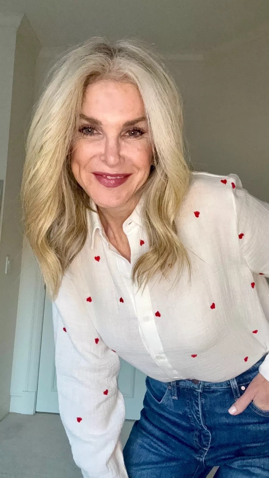 How cute is this shirt for Valentine’s Day? Love thee subtle hearts for year round wear. Size S  

#LTKFindsUnder100 #LTKSeasonal #LTKOver40