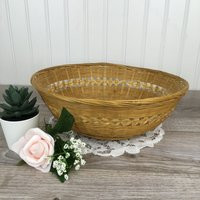 Vintage Round Wicker Basket, Natural Wicker, Boho Chic Storage Fruit Bowl, Bread Country Kitchen, Fa | Etsy (CAD)