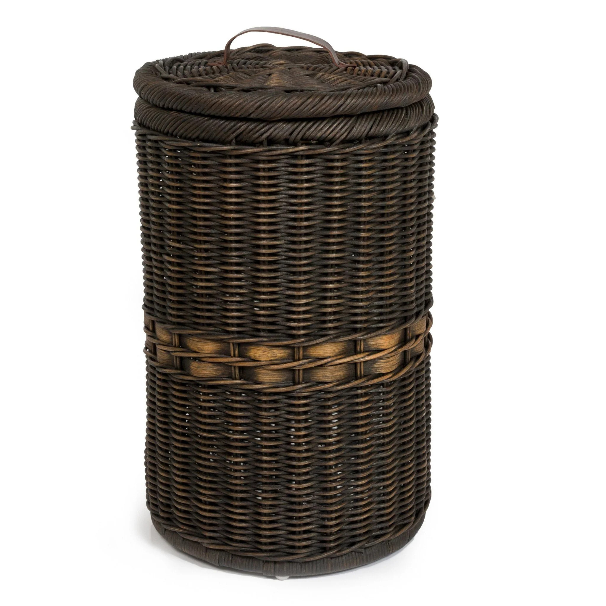 Tall Wicker Trash Basket with Metal Liner | The Basket Lady