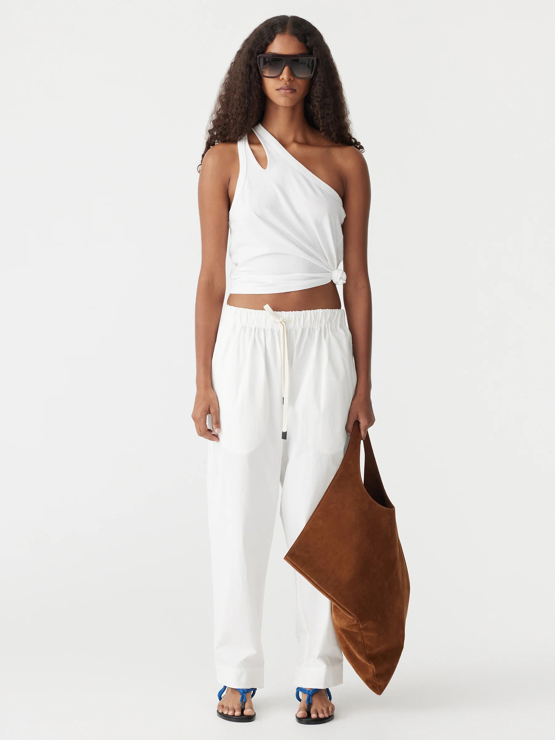 crushed cotton pull on pant | Bassike