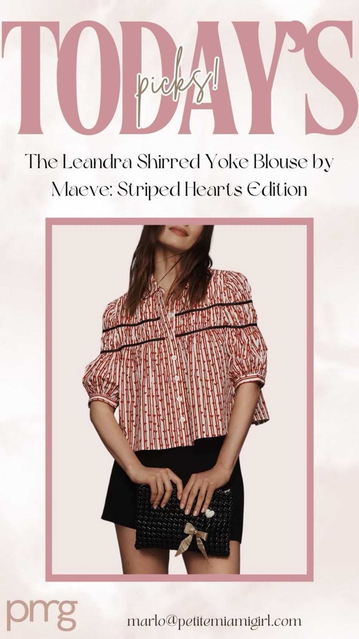 Today's picks The Leandra Shirred Yoke Blouse by Maeve: Striped Hearts Edition

#LTKSeasonal #LTKStyleTip #LTKFindsUnder100