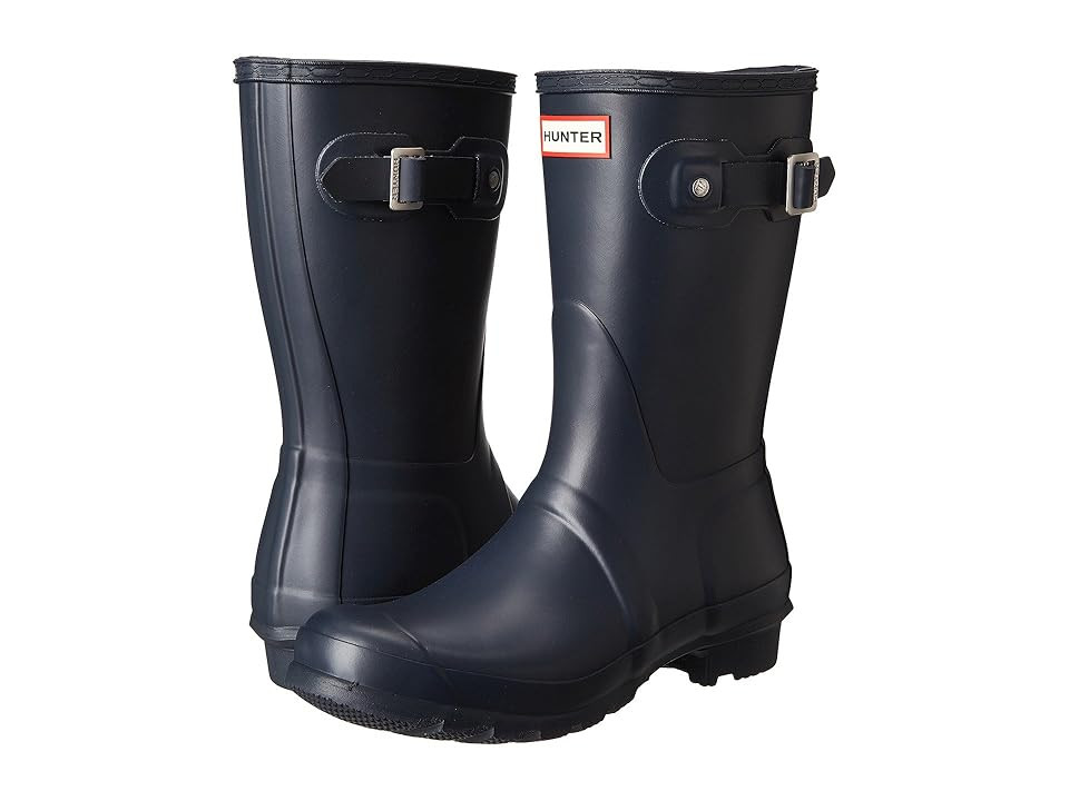 Hunter Original Short Women's Rain Boots Navy Matte : 5 M, Rubber | Zappos