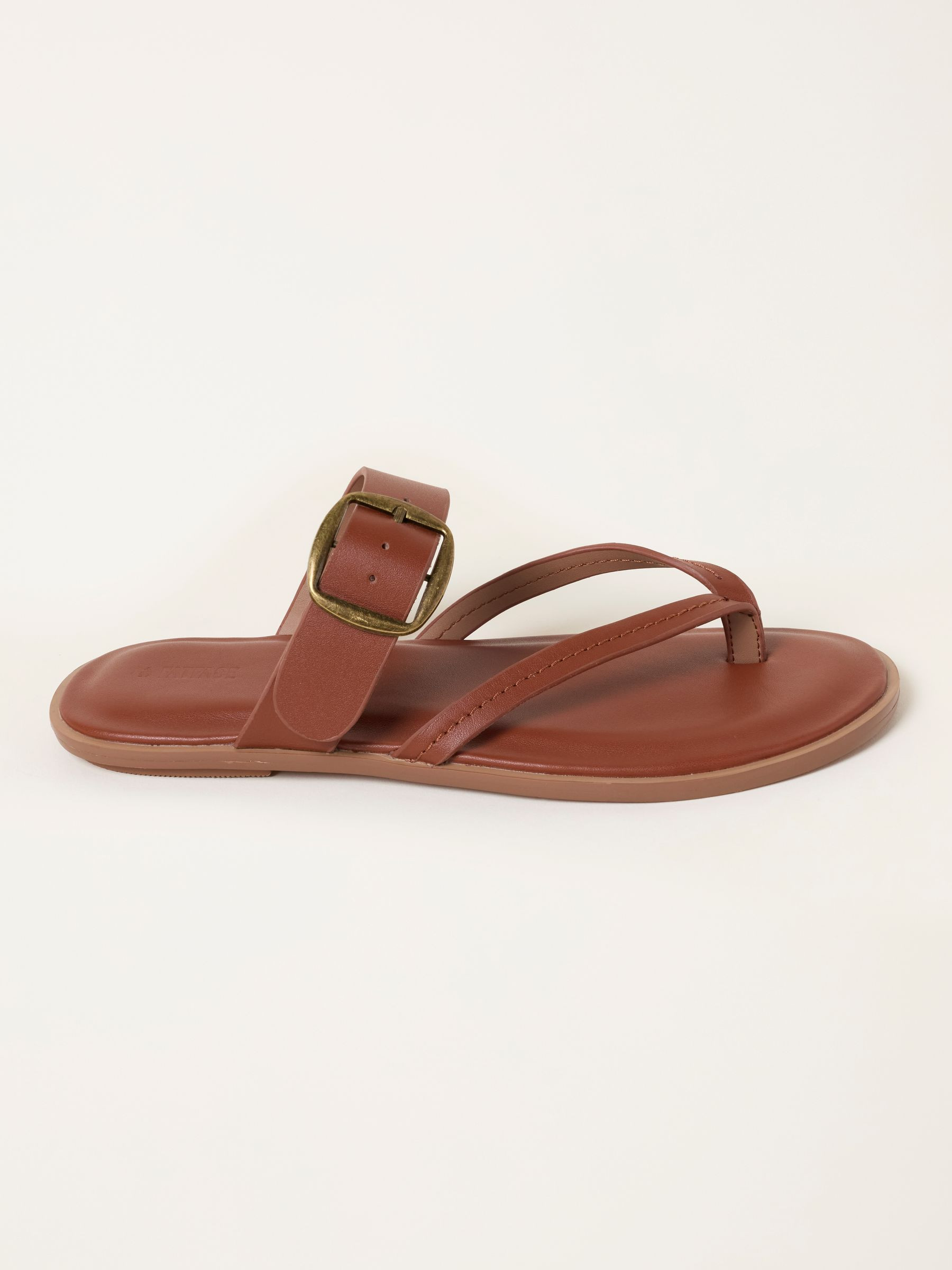 Tan Brown Leather Boho Slider Sandal | Fat Face