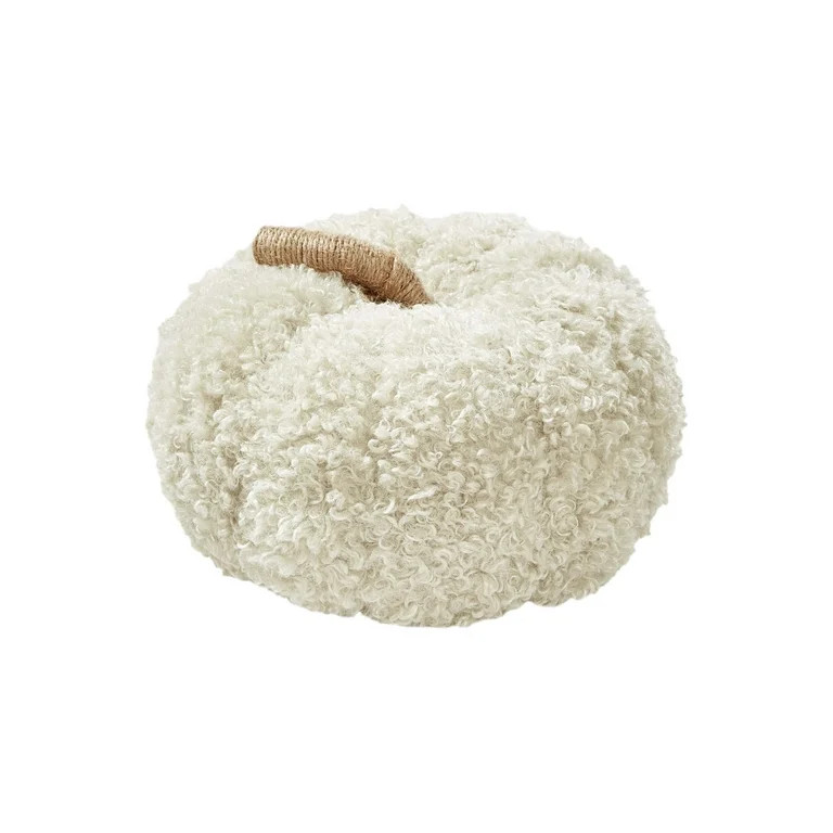 Mainstays, Shaped Pumpkin Decorative Throw Pillow, Shaped, 7.5"x11.5", Ivory, 1 Pack | Walmart (US)