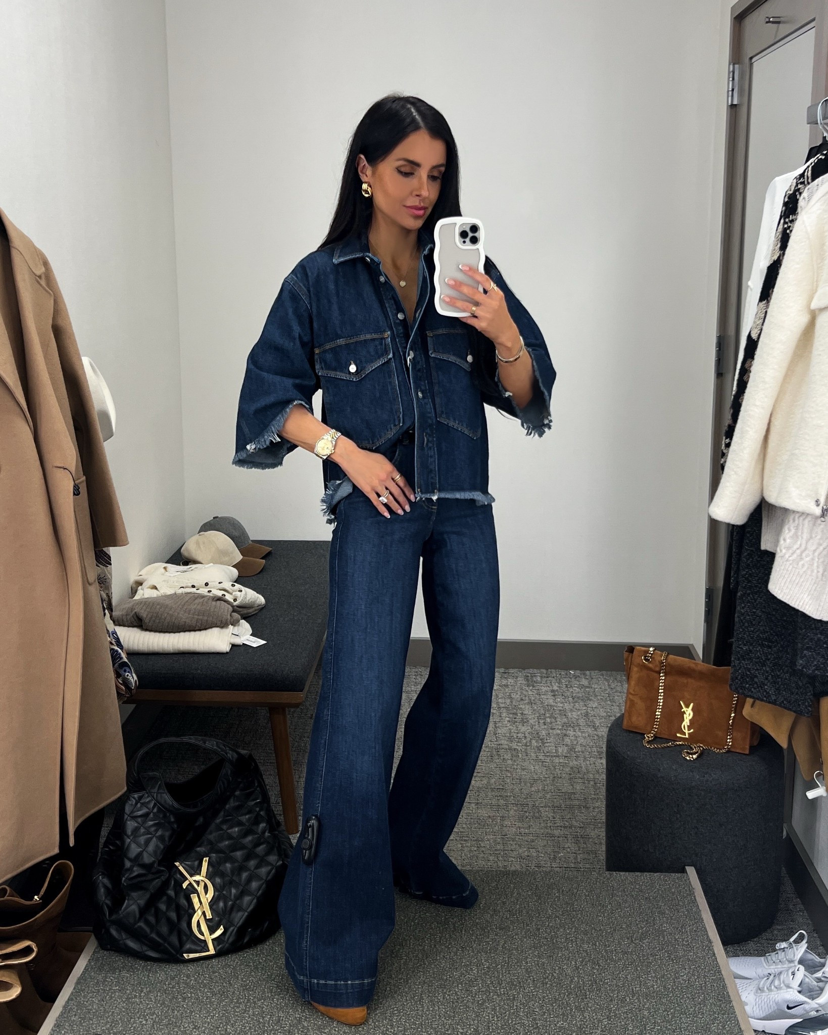Nordstrom anniversary sale 2025
Fall outfit ideas 
Allsaints frayed denim jacket wearing an XS
Frame trouser jeans - wearing a 24
Marc fisher tan suede booties 
#nordstrom #nsale 

#LTKSaleAlert #LTKStyleTip #LTKSeasonal