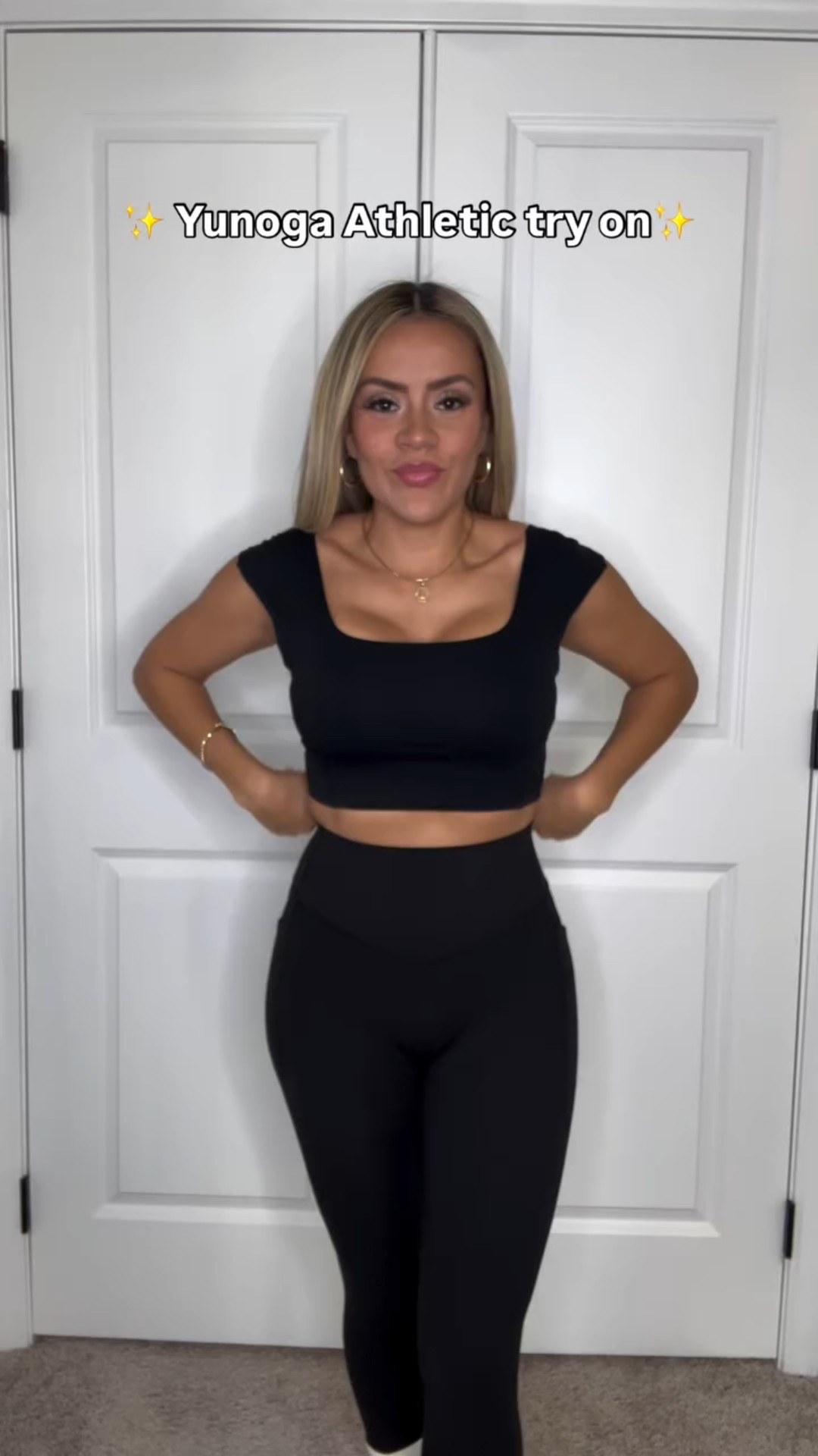 Elevate your practice with @yunoga_athletic 
This top is definitely my favorite! I love multiple use on a top. Wear it off the shoulders or normal. It’s so cute you can wear it to go out! Im obsessed! 🤩 Definitely one of the best quality sets I’ve tried! 

Use code “jewelz7” to save! 

#yunoga #yunogasports #amazon #activewear #tryon #contentcreator #contentcreatorlife