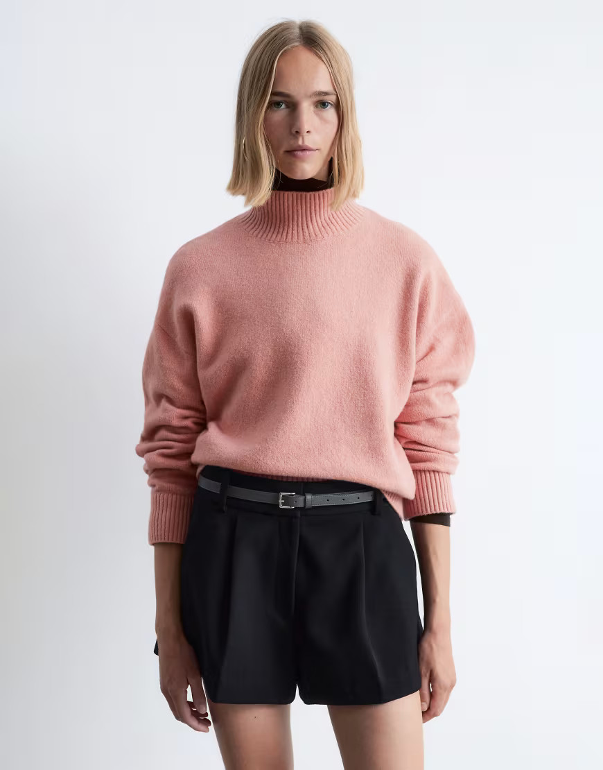 & Other Stories high neck relaxed knit sweater in pink | ASOS (Global)