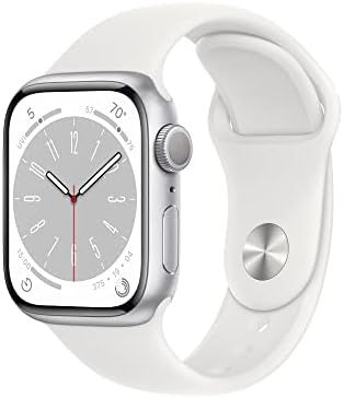 Apple Watch Series 8 [GPS 41mm] Smart Watch w/ Silver Aluminum Case with White Sport Band - M/L. ... | Amazon (US)