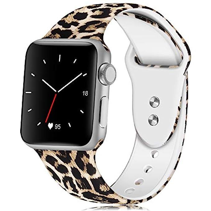 KOLEK Floral Bands Compatible with Apple Watch 38mm/42mm/40mm/44mm, Silicone Fadeless Pattern Printe | Amazon (US)