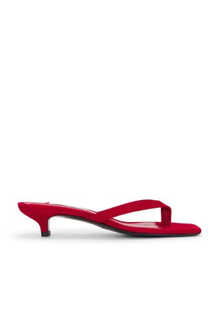 Toteme Leather Heeled Flip Flop in Red | FWRD 