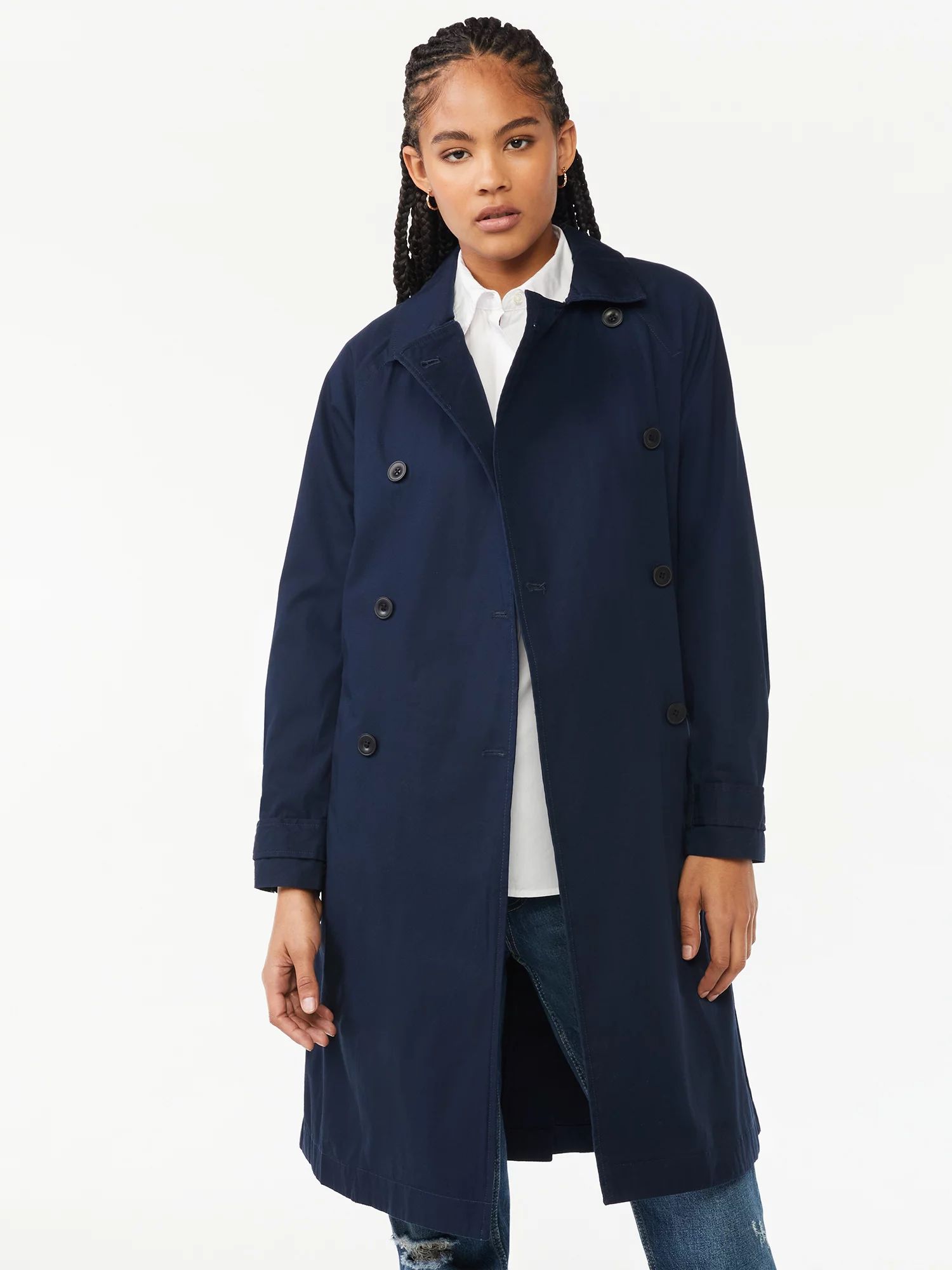 Free Assembly Women's Everyday Soft Trench Coat | Walmart (US)