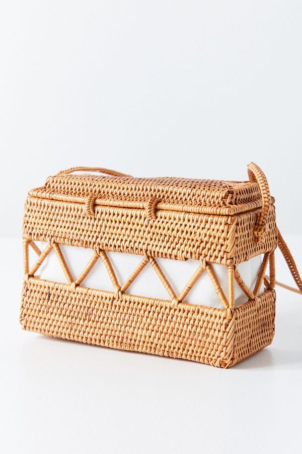 Straw Structured Crossbody Bag | Urban Outfitters US