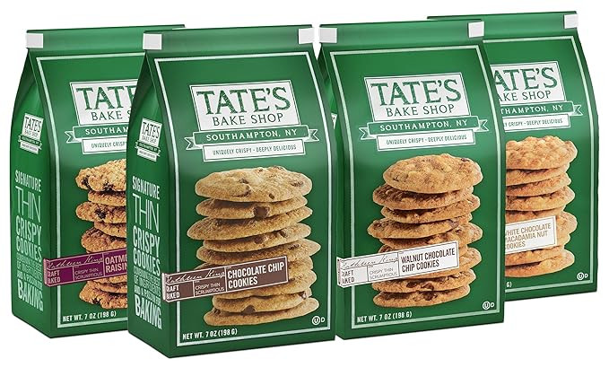Tate's Bake Shop Thin & Crispy Cookies Variety Pack, 7 Oz, 4Count, 7 Ounce, 4 Count | Amazon (US)