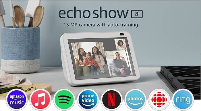 Echo Show 8 (2nd Gen, 2021 release) | HD smart display with Alexa and 13 MP camera | Glacier Whit... | Amazon (US)