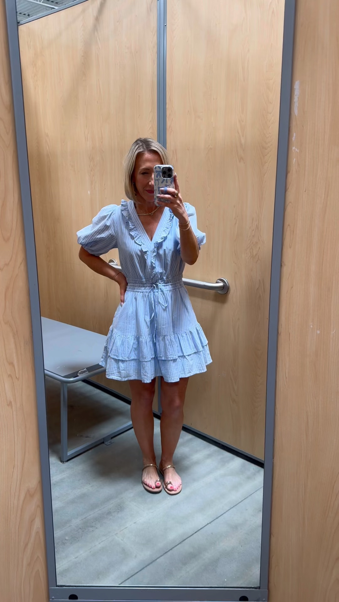 Walmart - in store try-on *Tiered Ruffle Mini Dress with Short Puff Sleeves - size XS. $32. 2 colors.

#LTKSeasonal#LTKOver40 

 