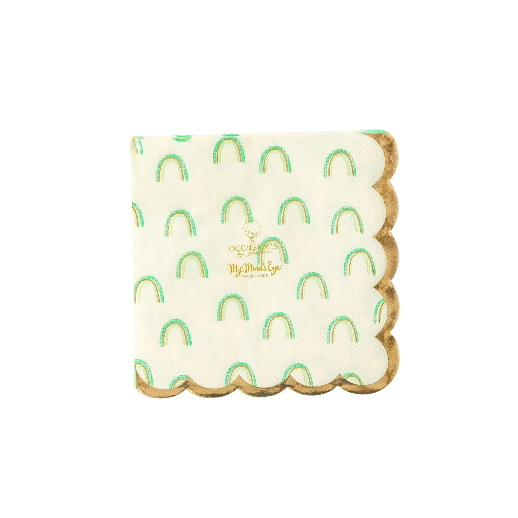 Occasions By Shakira - Foiled Rainbow Scallop Cocktail Napkin | My Mind's Eye