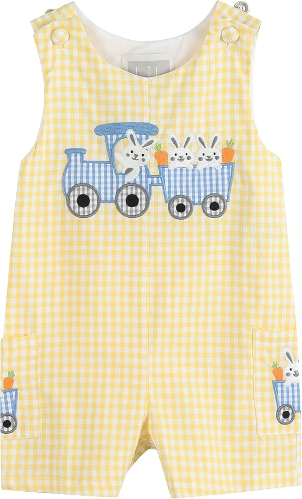 Lil cactus Boys Baby and Toddler Easter Bunny Shortalls | Amazon (US)