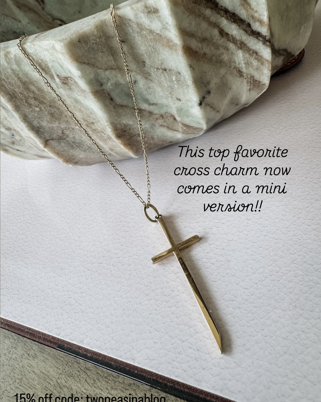 15% off sitewide- code: twopeasinablog 
The top favorite cross charm now comes in a petite size.

#LTKSeasonal #LTKOver40