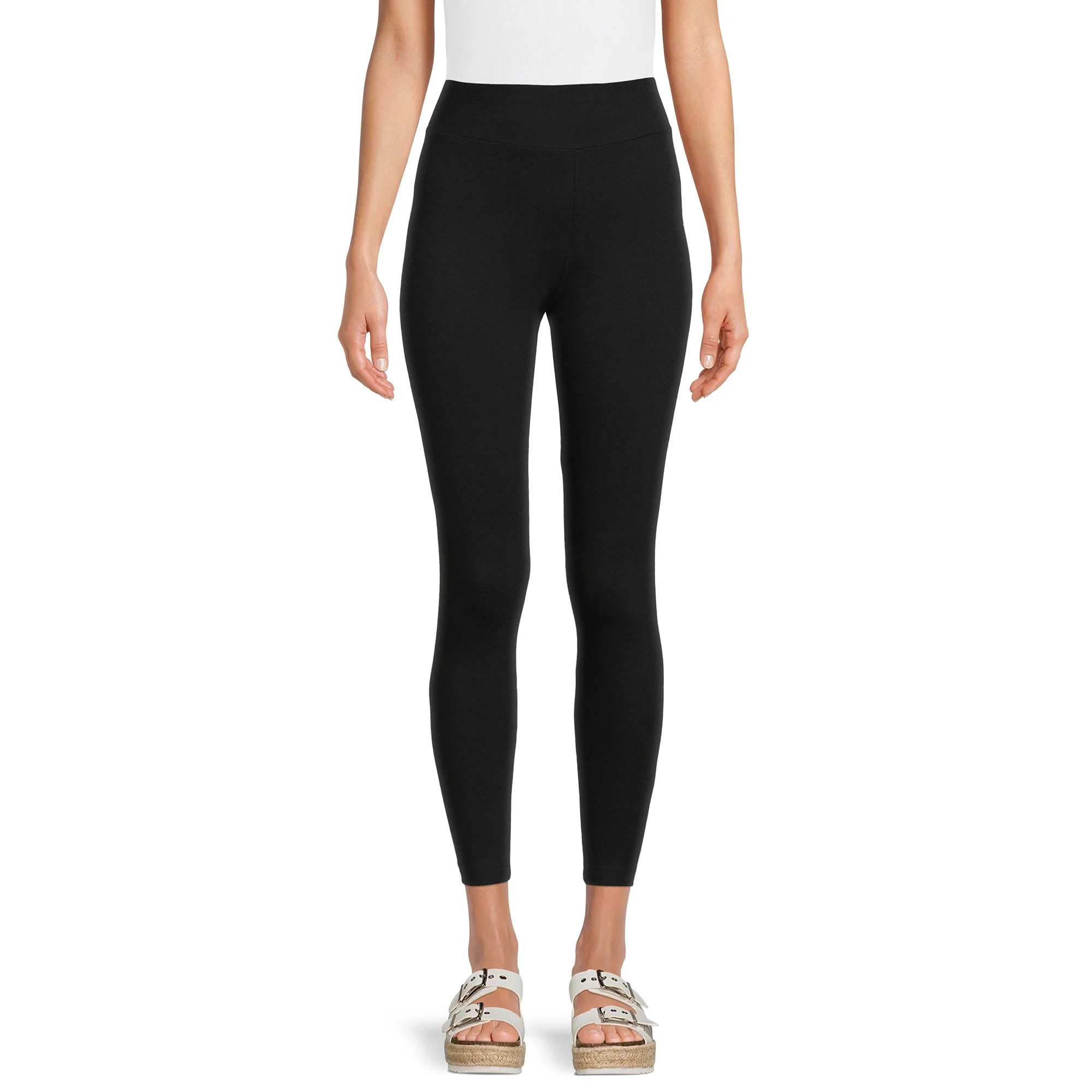 Time And Tru Women's High Rise Ankle Knit Leggings | Walmart (US)