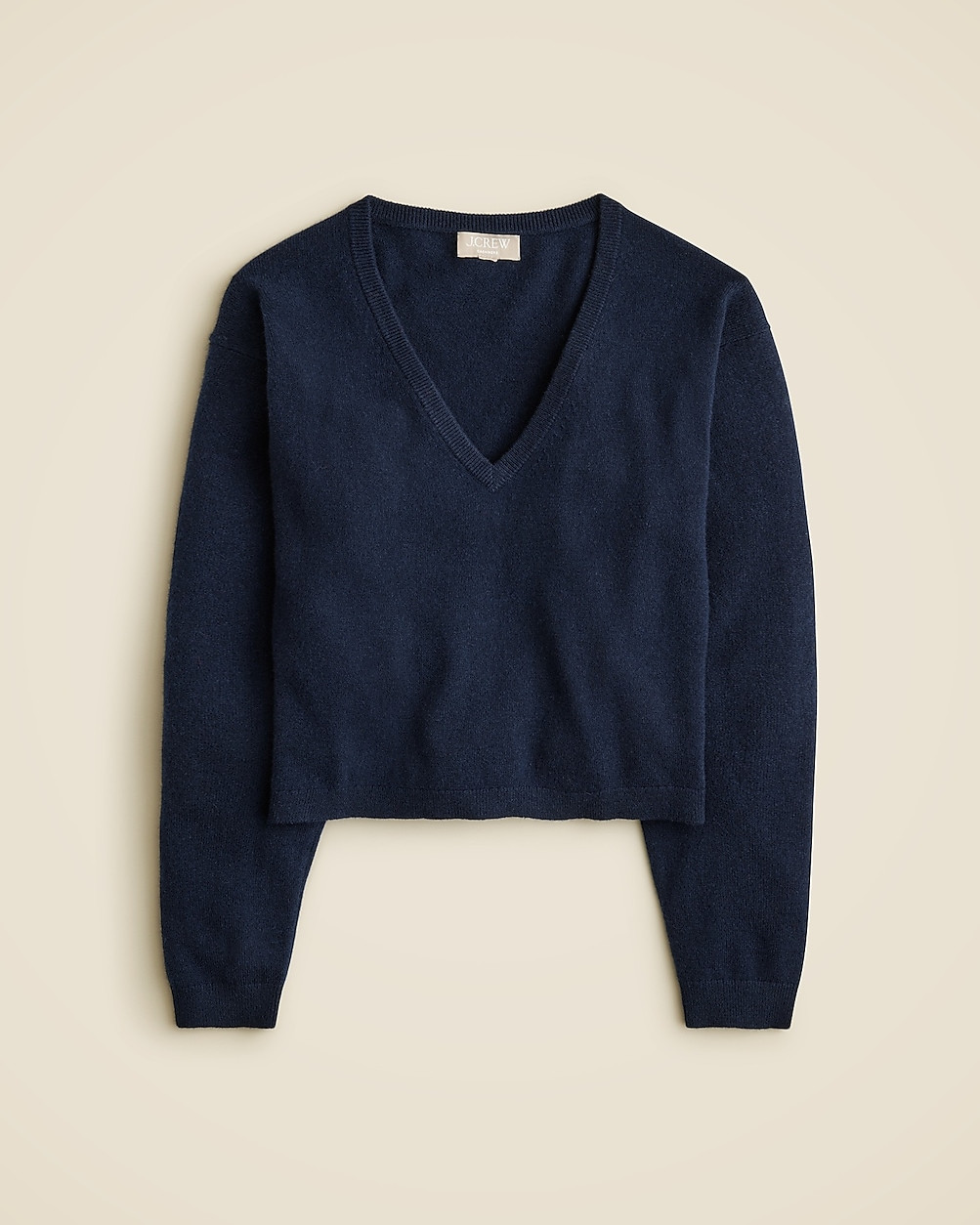 Cashmere relaxed cropped V-neck sweater | J. Crew US