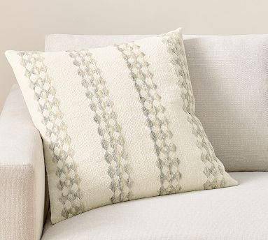 Gabriela Diamond Striped Pillow Cover, 22" | Pottery Barn (US)