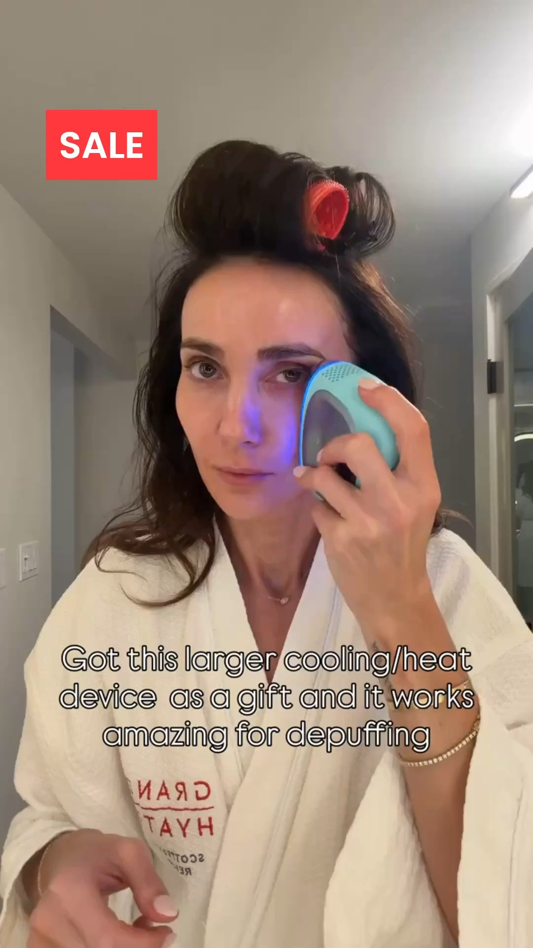 AMAZON PRIME DAY DEAL Shark DePuff is a hot and cold skincare tool designed for easy at-home depuffing and facial care.