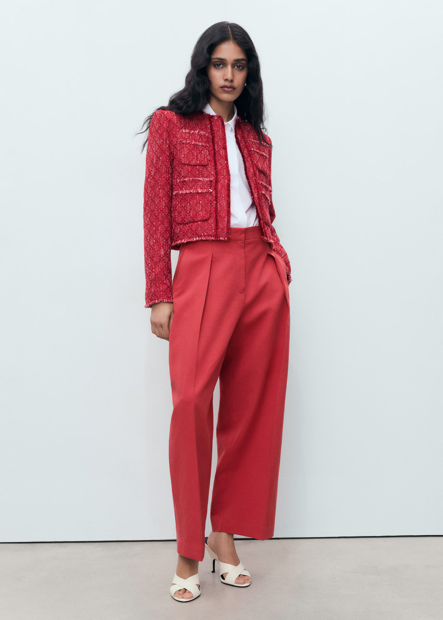 Tweed jacket with frayed ends | Mango (US/MX/AU)