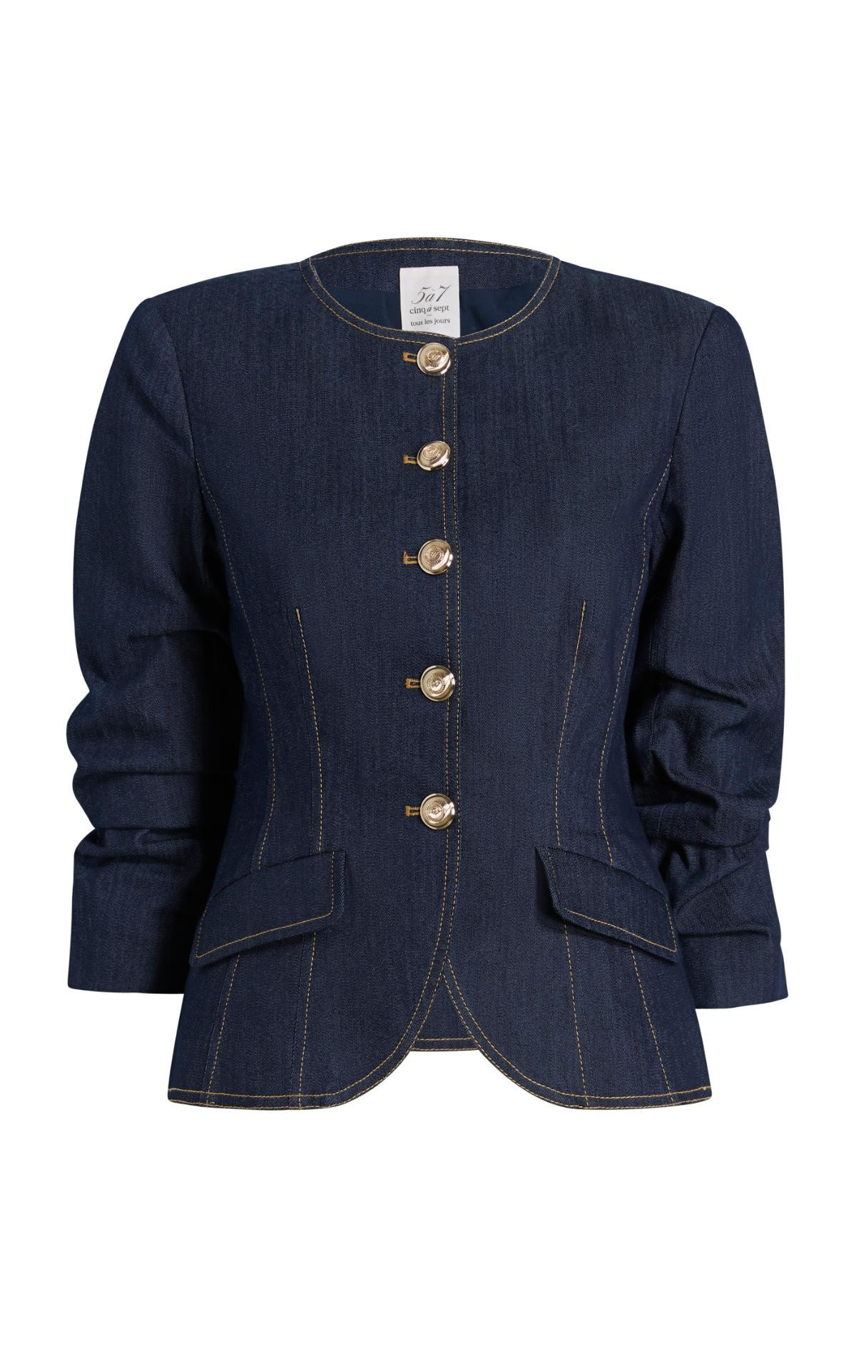 Denim Scrunched Chris Jacket 00 / Indigo | Cinq à Sept