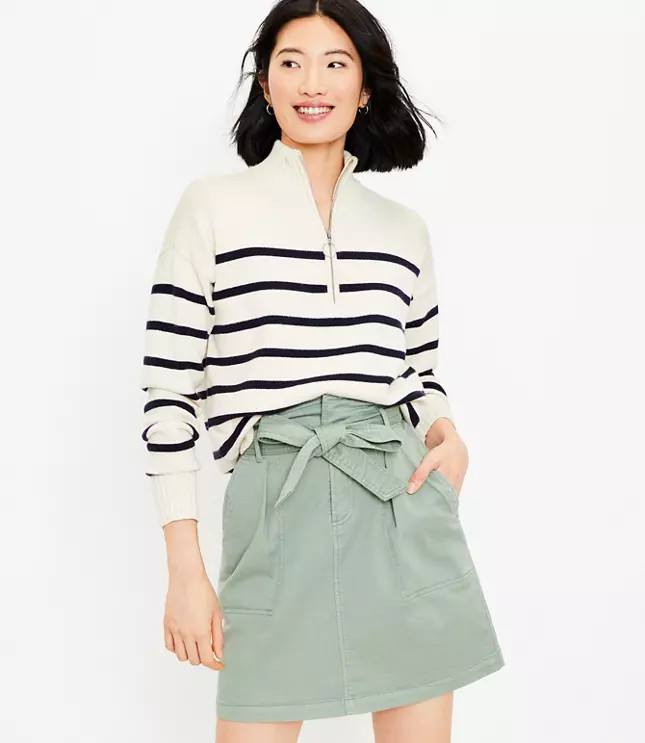Petite Tie Waist Pocket Skirt | LOFT