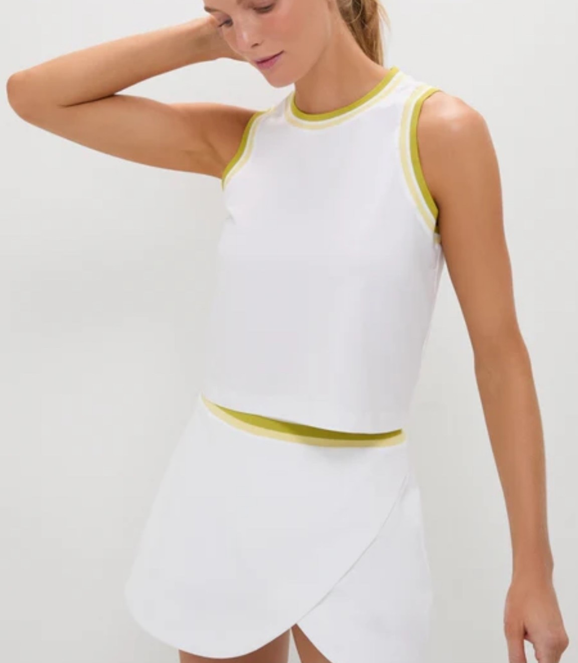 Tuckernuck Sports.
White and Yellow Performance Jersey Tilden Tank