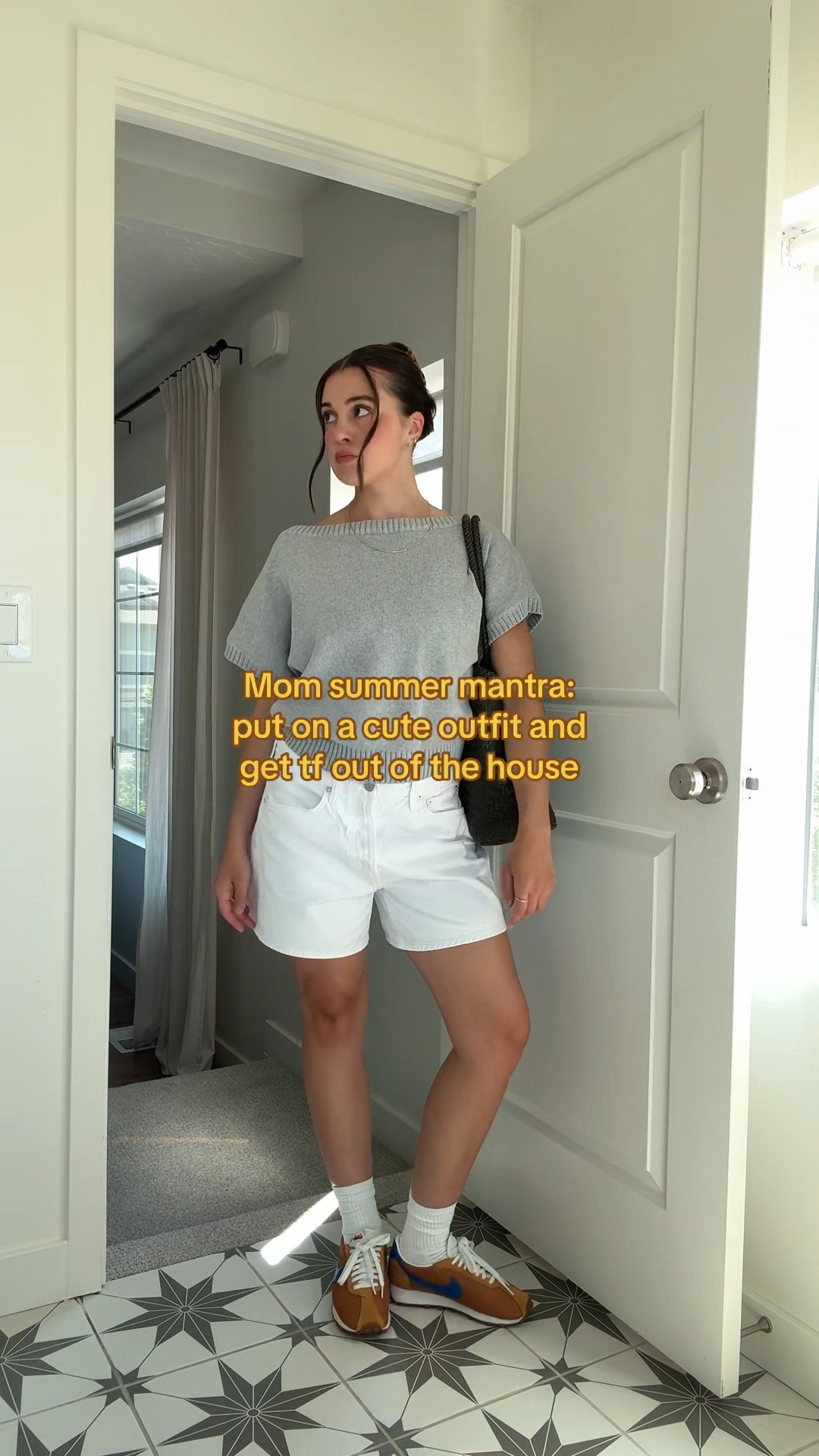 Small Hermosa sweater + sized up a couple sizes to a 28 in the agolde Parker shorts! Probably should have just sized up 1 😌🌻🛝

#LTKSeasonal #LTKmomlife #LTKootd