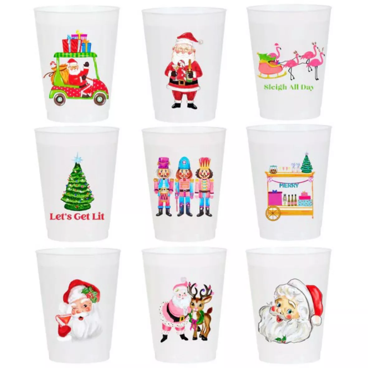 Christmas Party Cups, Reusable Christmas Party Cups, Christmas