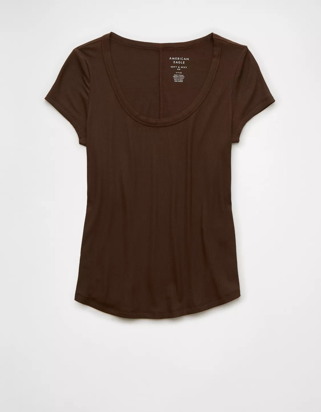 AE Soft & Sexy Scoop Neck Ribbed T-Shirt | American Eagle Outfitters (US & CA)
